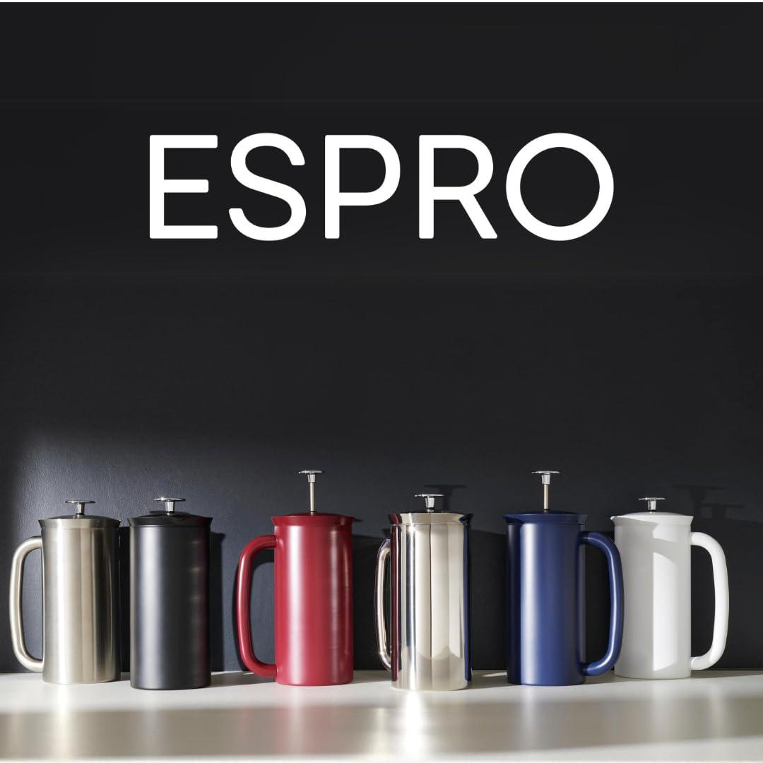ESPRO ESPRO P7 French Press Coffee Maker - Double-Walled Stainless Steel Insulated with Micro-Filter, 18 Ounces, Matte Black
