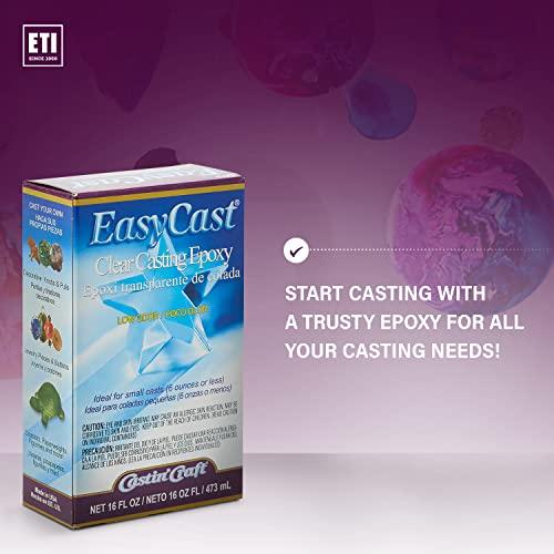 ETI Environmental Technology EasyCast Crystal Clear Casting Epoxy Mix (2-Part Kit) For Coating of Small Arts & Crafts, Wood, Jewelry Making | Low Odor & Solvent Free | 8 oz Resin + 8oz Hardener (16 ounce)