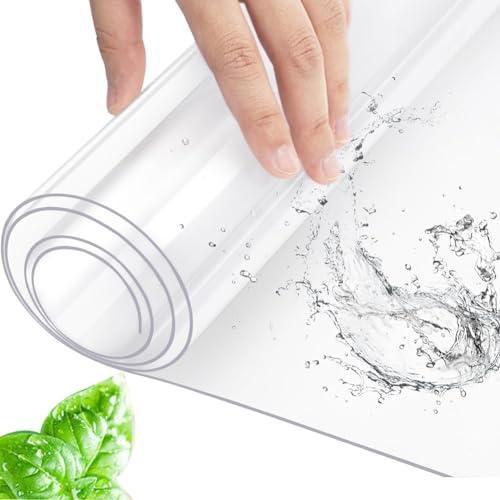 QCHIAN QCHIAN Desk Mat Transparent, Clear Desk Mat, Large Pad Table Protector, Non-Slip, Waterproof,Round Edges Desk Mat, for Kitchen Coffee Office Dining Table(Size:L(5.25ft) X W(3.28ft) X T(0.06"))