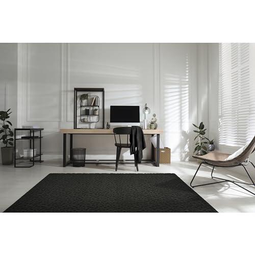 Garland Rug Garland Rug Ivy 12 Ft. X 15 Ft. Black Geometric Solid Color Area Rug - Durable, Stylish, and Soft Rug for Living Rooms, Hallways, Bedrooms, and High-Traffic Areas