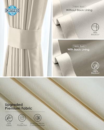 Yoolax Yoolax Smart Retractable Curtain Compatible with Alexa and Google Home, Motorized Curtain Hardwired with Remote Customized Size (Champagne)