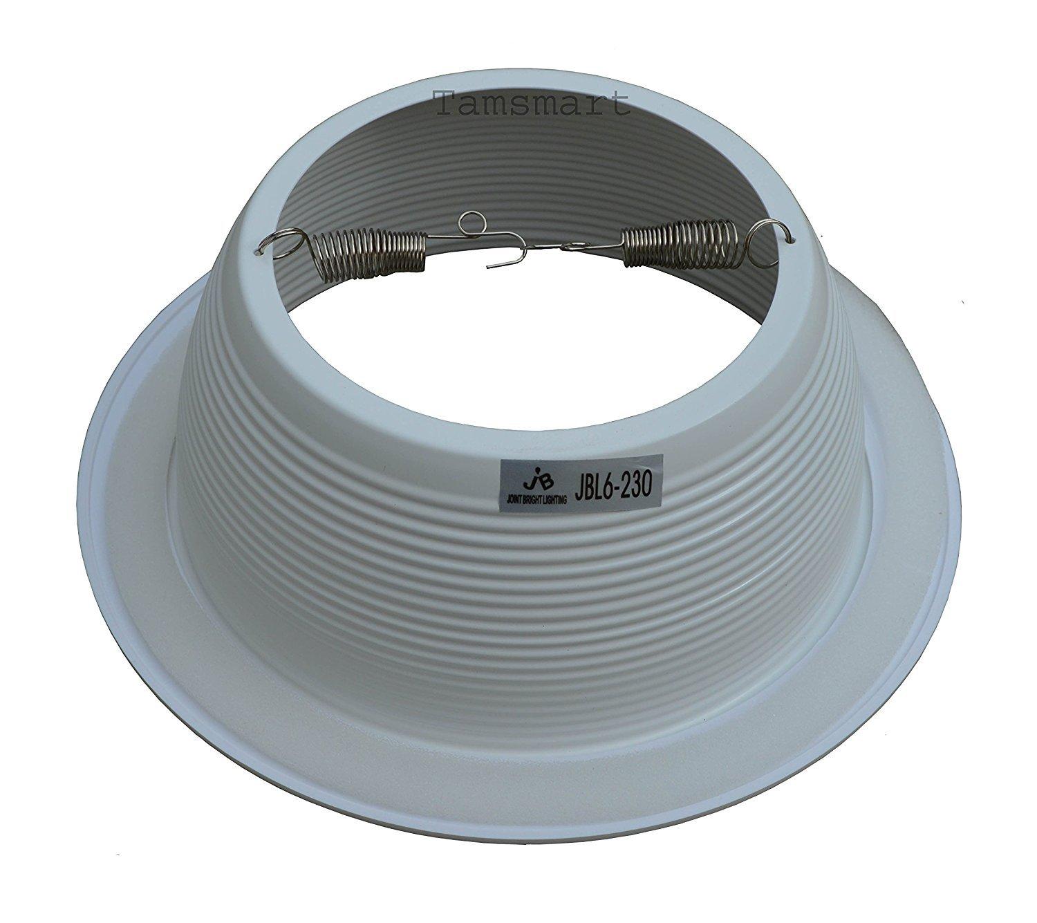 Joint Bright Lighting 12 Pack-6\" Stepped Baffle Trim with Plastic Ring for Par30/r30 Line Voltage Recessed Can Light-White-2 Rings