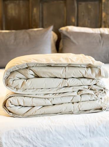 Alpaca Home Alpaca Duvet - Hypoallergenic Comforter/Down Alternative - 100% Alpaca Wool Filling with 100% Pima Cotton Casing | Regular Weight ~ New (Double/Queen)