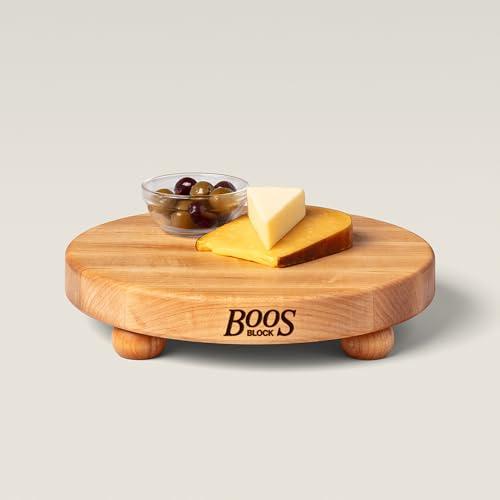 John Boos John Boos Boos Block B Series Round Wood Cutting Board with Feet, 1.5-Inch Thickness, 12\" x 12\" x 1 1/2\", Maple