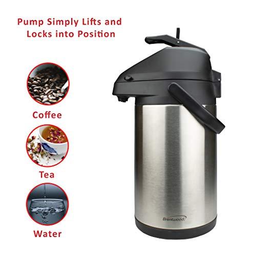 Brentwood Brentwood 3.5-Liter Airpot Hot & Cold Drink Dispenser, Stainless Steel, Black