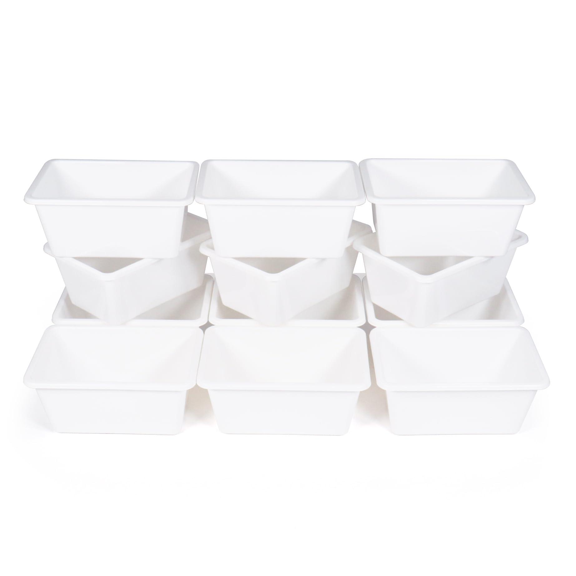 Humble Crew Humble Crew Toy Storage Bins for Kids, Set of 12, White, Small - Sturdy, Colorful Plastic Storage Bins for Classroom, Playroom, Nursery, and More - Premium Toddlers Toy Organizer Bins