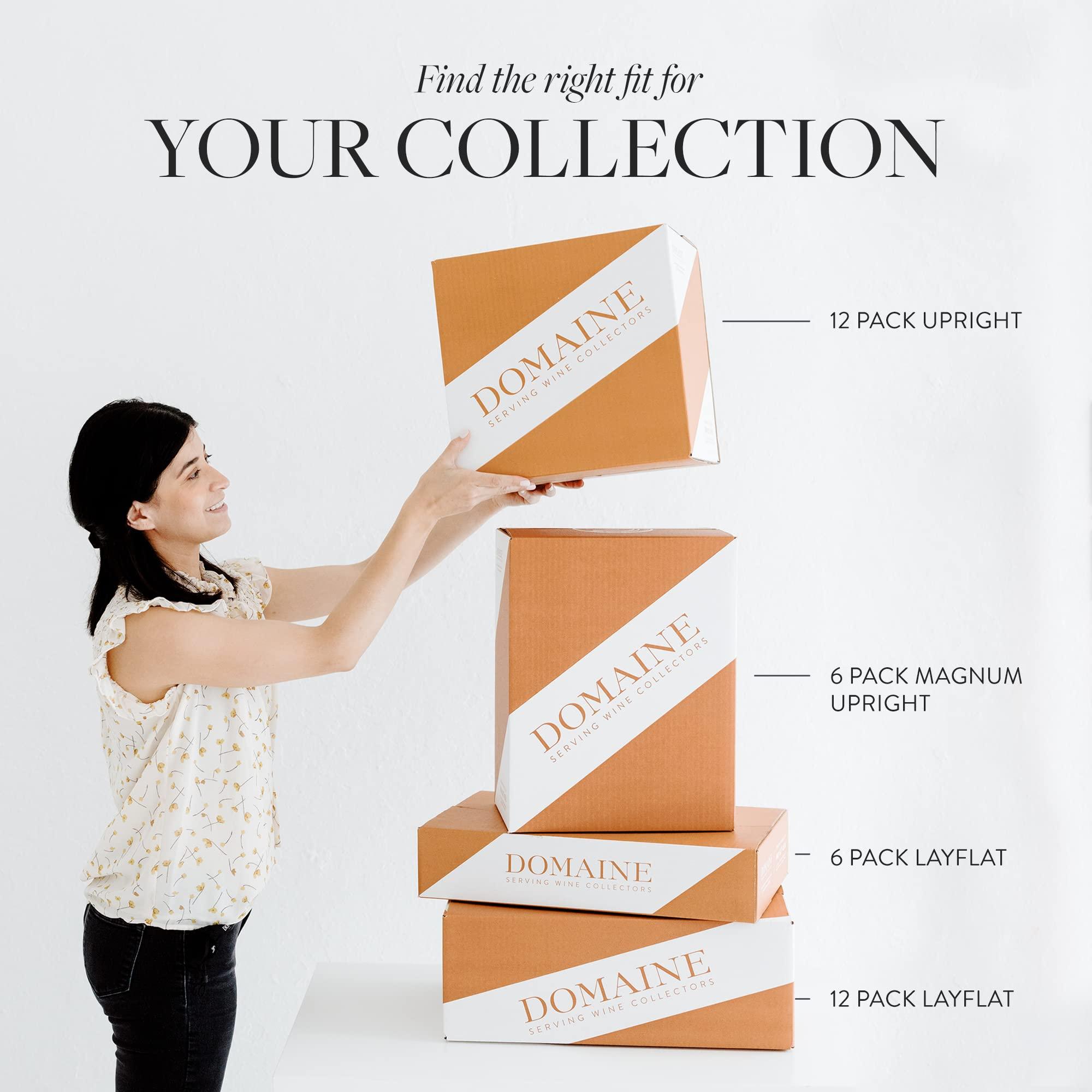 Domaine Domaine 6-Bottle Upright Wine Storage Box (Qty: 5 Boxes) Wine Storage | Stores 6 Magnum (1.5L) Bottles | Pre-Cut Inserts Included