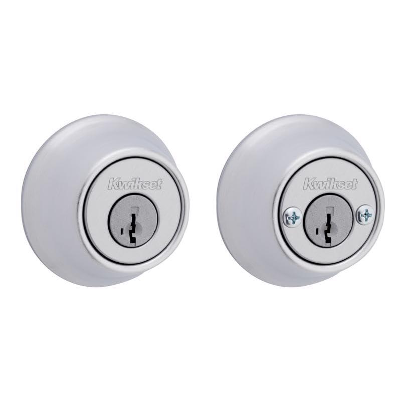 Kwikset Kwikset SmartKey Security Satin Chrome Metal Double Cylinder Deadbolt