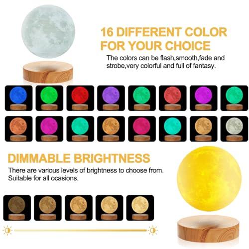 VGAzer VGAzer Levitating Moon Lamp,Floating and Spinning in Air Freely with 3D Printing LED Moon Lamp Has 20 Modes for Unique Gifts,Room Decor,Night Light,Office Desk Toys (Wooden Base 3 Colors)