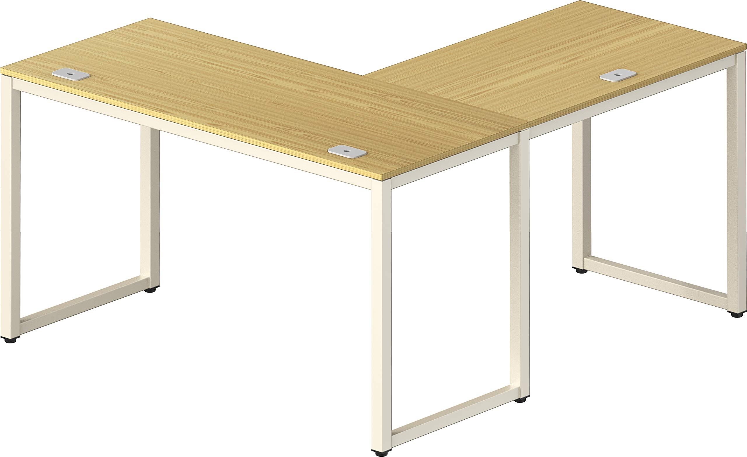 SHW SHW Artwork Office 55''x60'' Large L Shaped Corner Desk, Oak