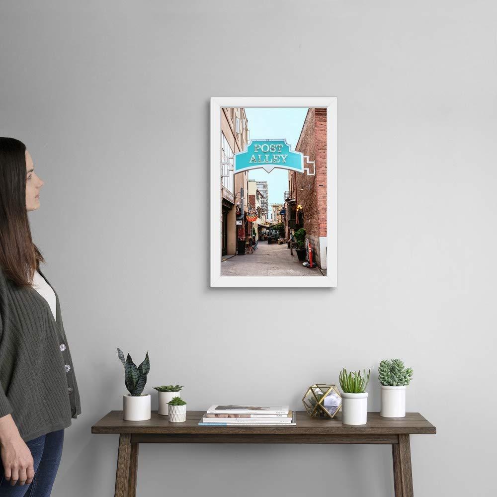 CANVAS ON DEMAND Post Alley, Seattle, Washington White Framed Art Print, Seattle Artwork