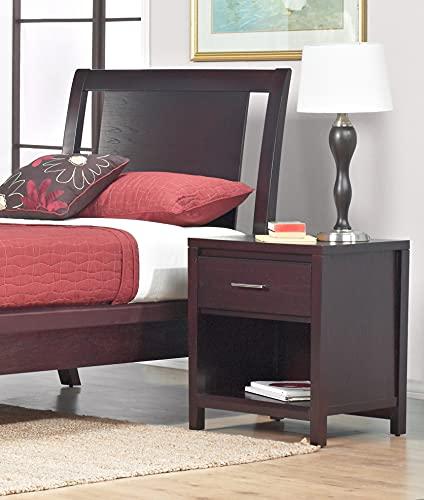 Modus Furniture Modus Furniture Solid Wood Nightstand, 1-Drawer, Nevis - Espresso