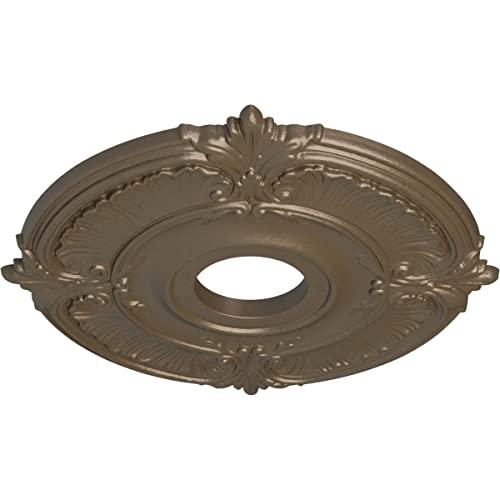 Ekena Millwork Ekena Millwork CM18ATWSS Attica Ceiling Medallion, 18\"OD x 4\"ID x 5/8\"P (Fits Canopies up to 5\"), Hand-Painted Warm Silver