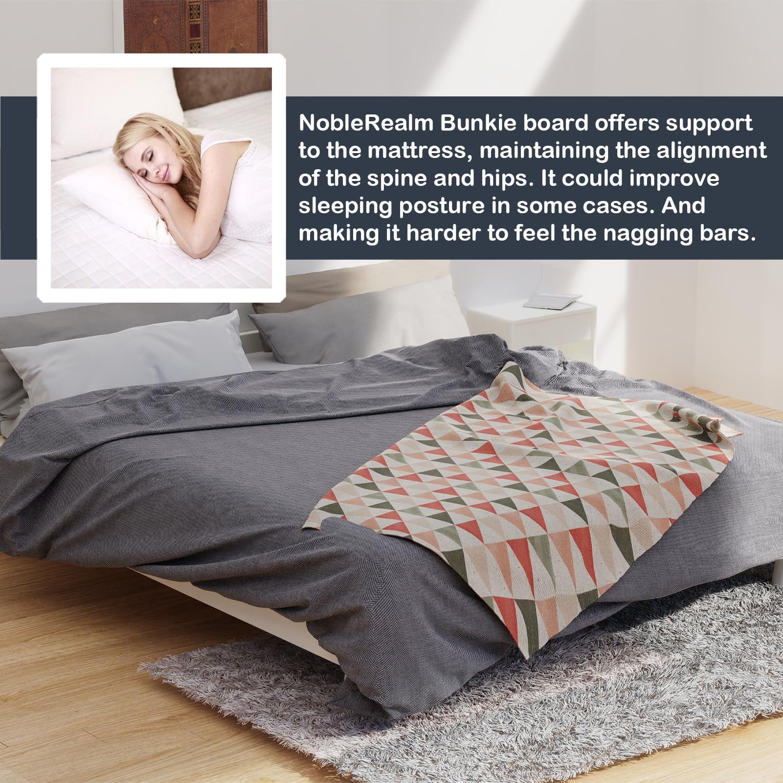 Noble Realm NobleRealm Foldable Box Spring Full | Full Size Bunkie Board & Bed Support Slats | Bed Board for Mattress Support | Easy Setup, Noise Minimizing, Moisture Resistant (48 x 60 Full Size)