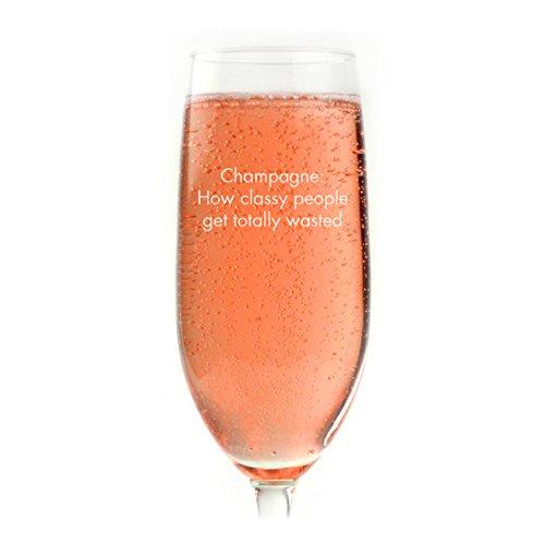 Glass With a Twist Personalized Champagne Flute Engraved with Your Custom Text