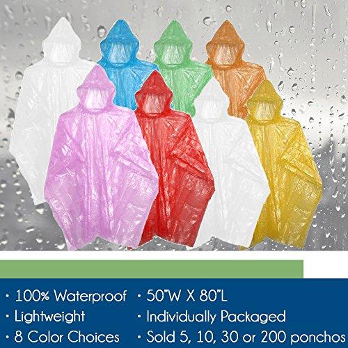 Sara Glove Sara Glove Emergency Red Rain Ponchos - Lightweight & Disposable 10 Pack