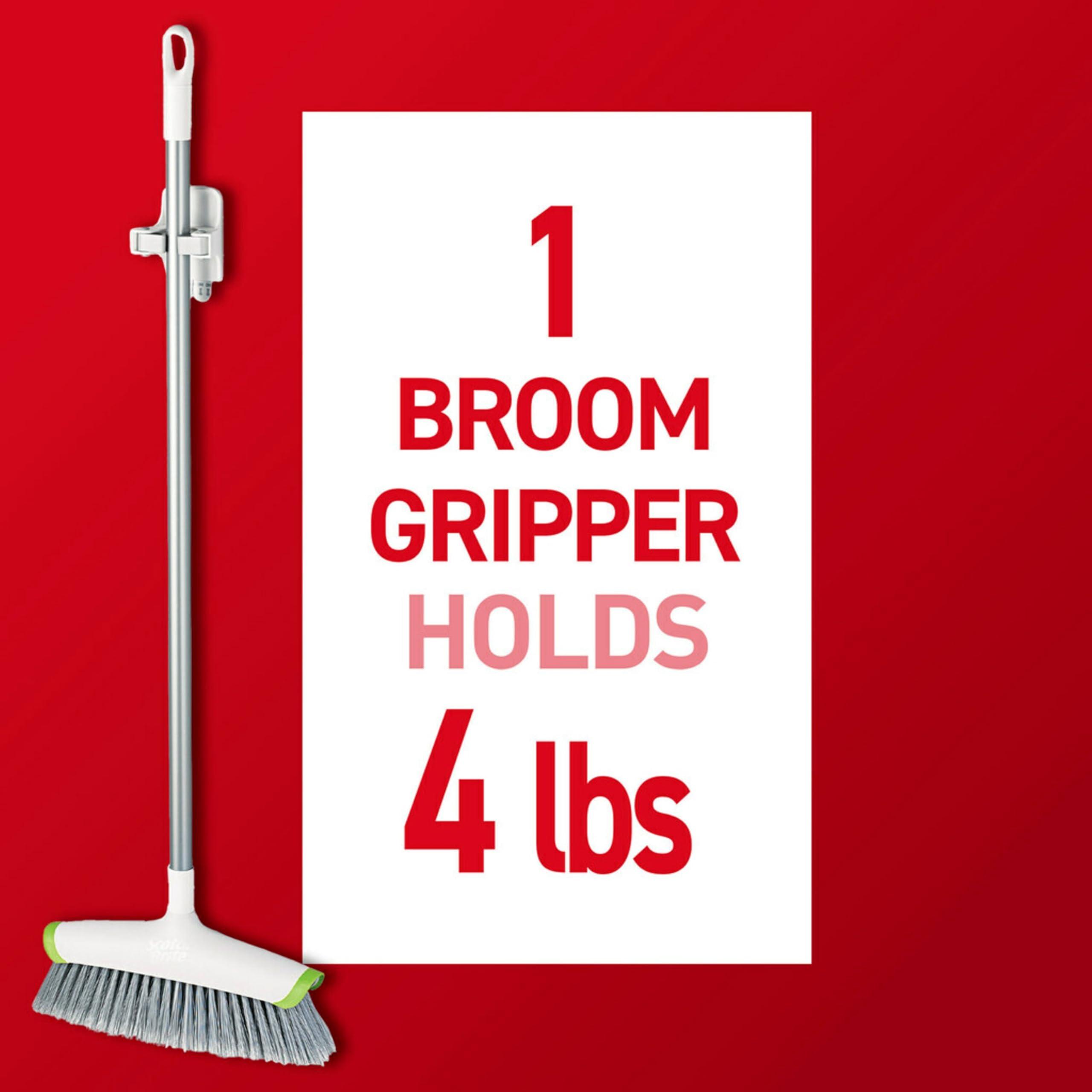 Command Command Broom and Mop Grippers, 3 Hangers and 6 Command Strips, Damage Free Hanging Wall Mount Broom and Mop Holder, Household Cleaning Organizer for Organization and Storage, Holds up to 4 lb