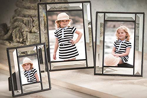 J Devlin Glass Art Beveled Glass Picture Frame Easel Back 4x6 Photo Frame Wedding Anniversary Engagement Graduation Gift Home Decor Clear J Devlin Pic 354-46HV (4x6)