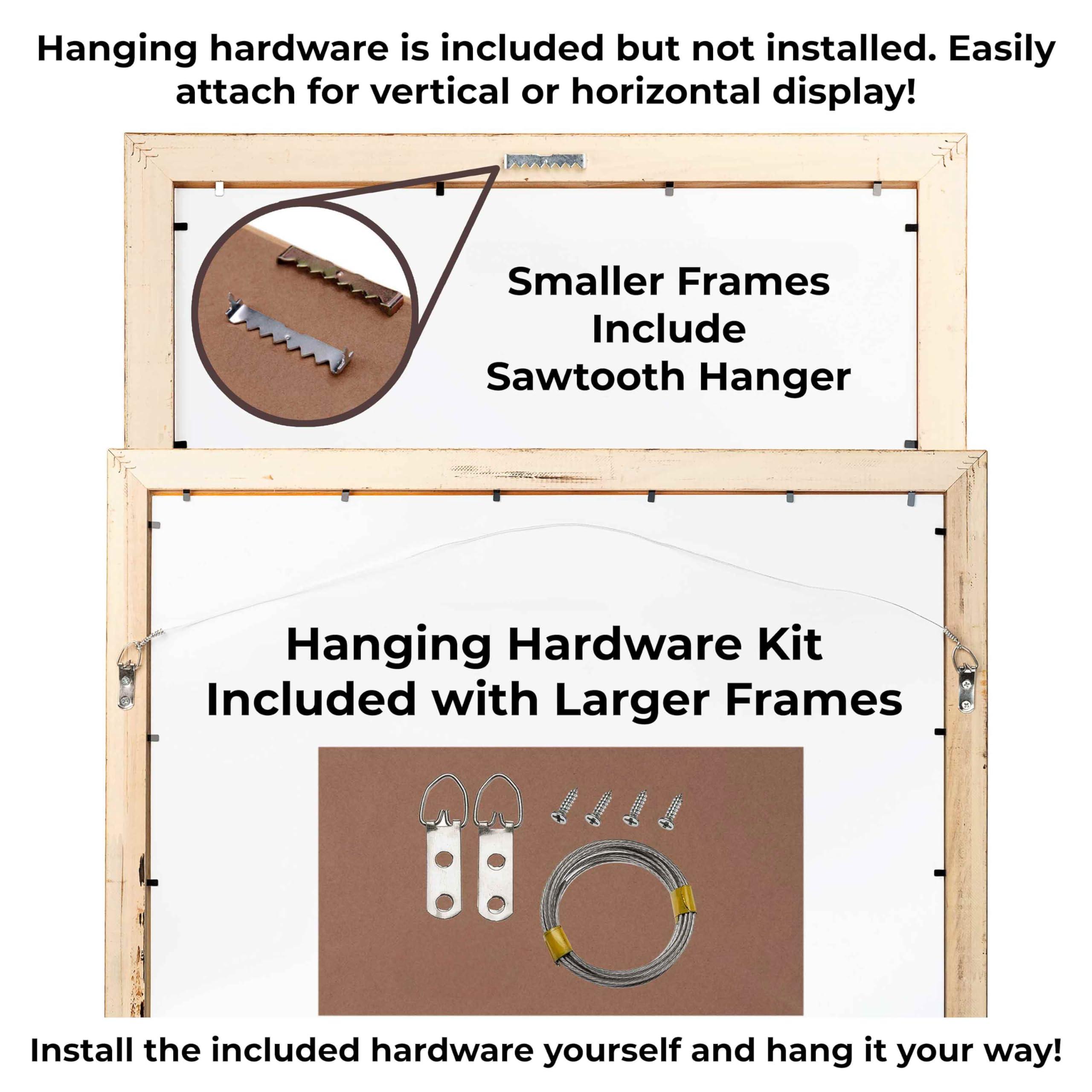 CountryArtHouse 35x27 Frame Blue Picture Frame - Complete Modern Photo Frame Includes UV Acrylic Shatter Guard Front, Acid Free Foam Backing Board, Hanging Hardware Wood Wall Frames for Family Photos - no Mat