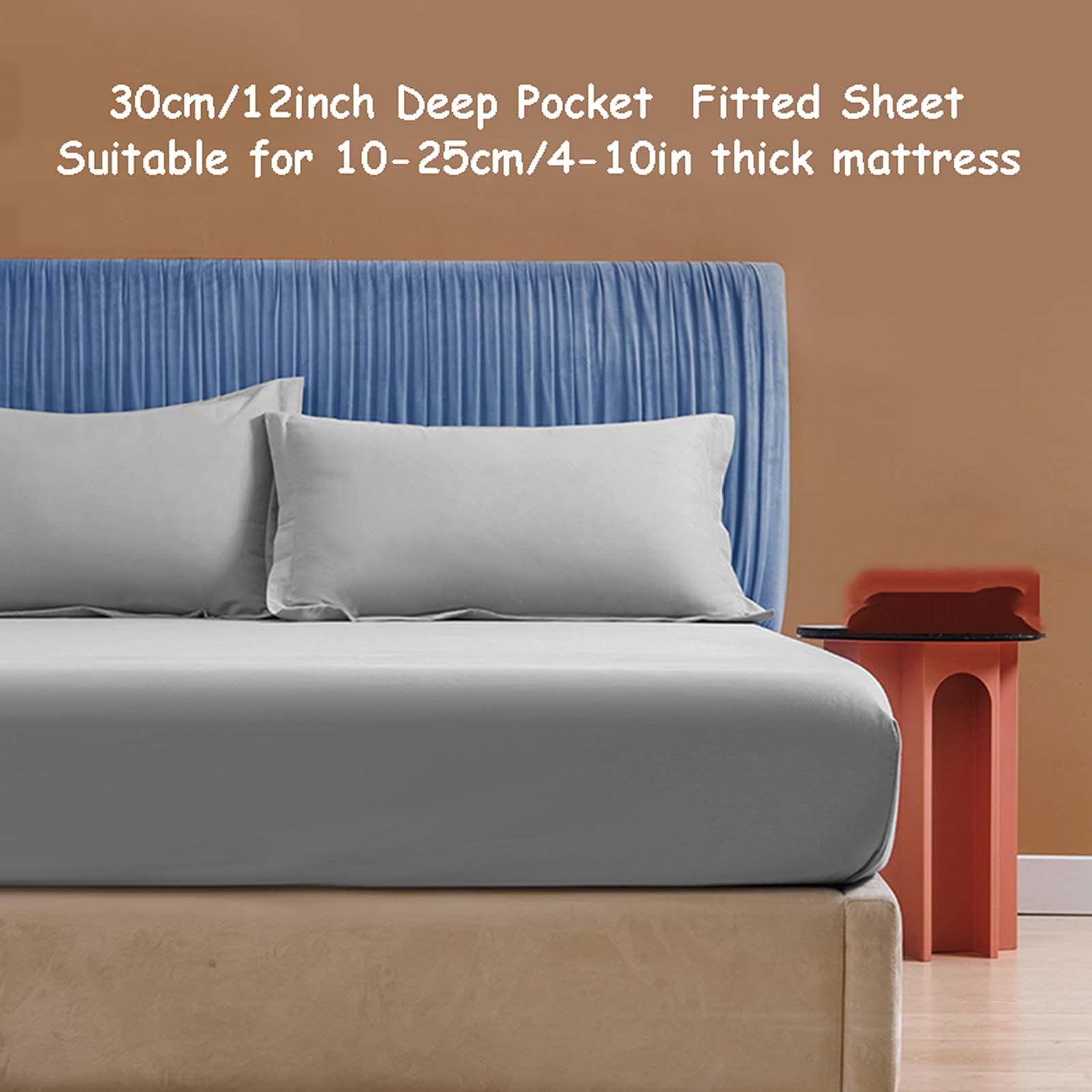 RGRE RGRE 100% Cotton Fitted Sheets 39x79 Inch, Fitted Sheet Only - Deep Pocket Fitted Sheet - Fitted Bottom Sheet Soft and Comfy - Fits Mattress Perfectly