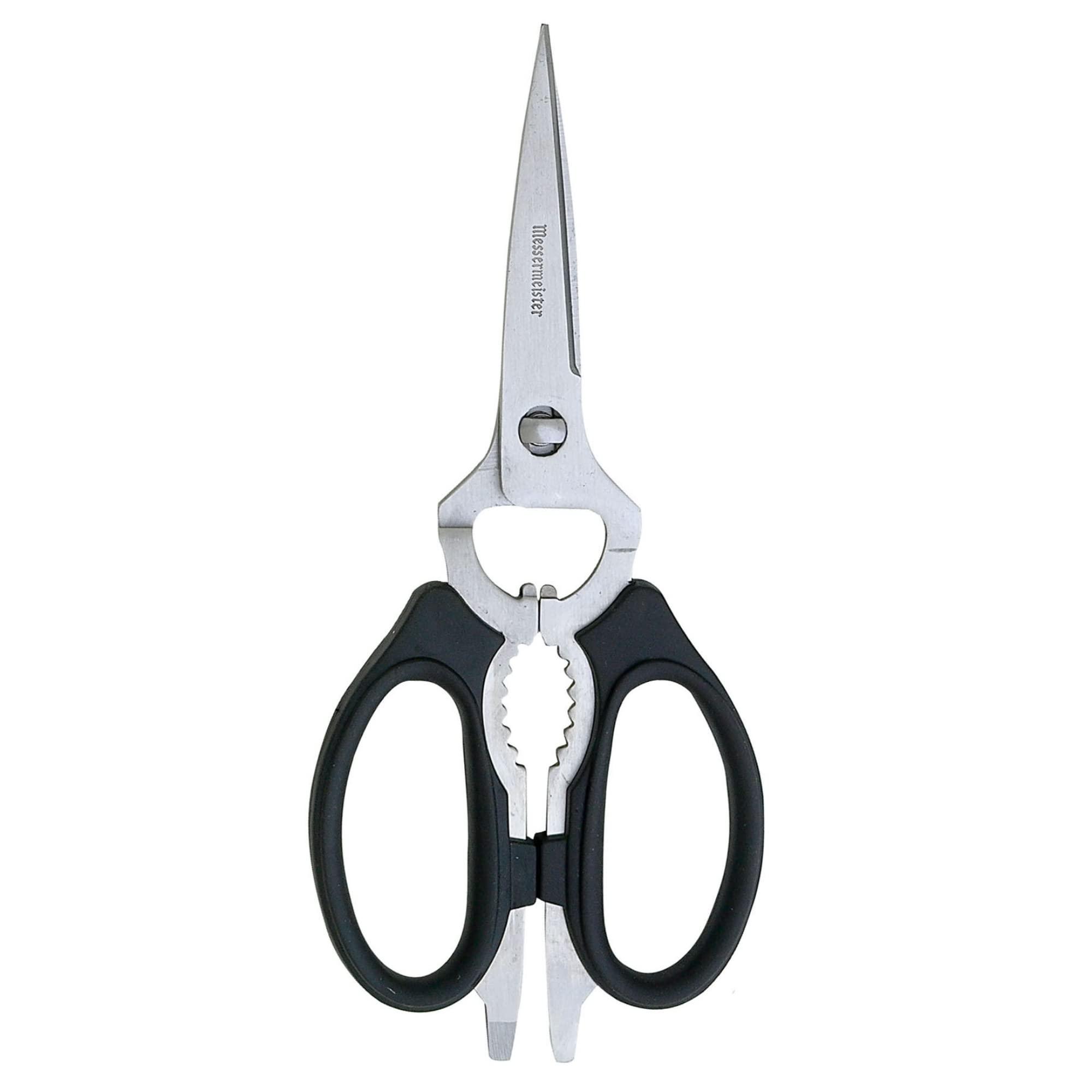 Messermeister Messermeister 8-Inch Take-Apart Kitchen Scissors, Black - Includes Screwdriver, Nut Cracker, Jar Lid Opener/Gripper, Bottle Opener & Bone + Twig Cutter - Suitable for Lefties & Righties