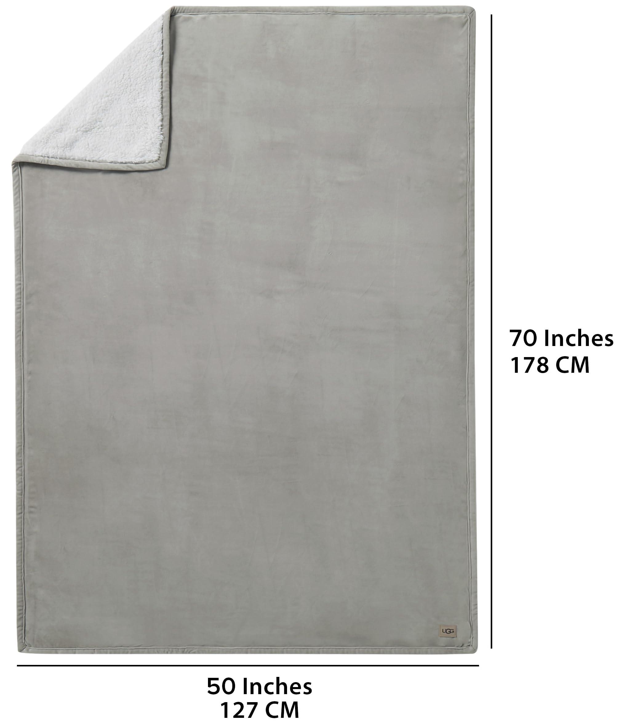 UGG UGG Bliss Throw Blanket Plush Soft Fleece Fluffy Blankets for Bed or Couch Oversized Warm Reversible Machine Washable Medium Weight Home Decor Giftable Throw, 50-inch x 70-inch, Seal Grey