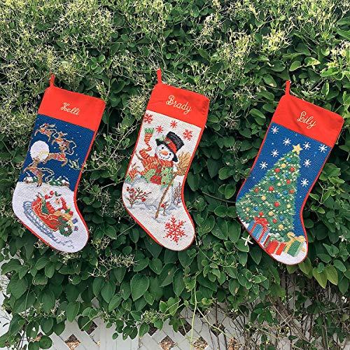 Lillian Vernon Lillian Vernon Personalized Heirloom Christmas Stocking Needlepoint Christmas Tree, 100% Wool, 9.5" W x 17" L
