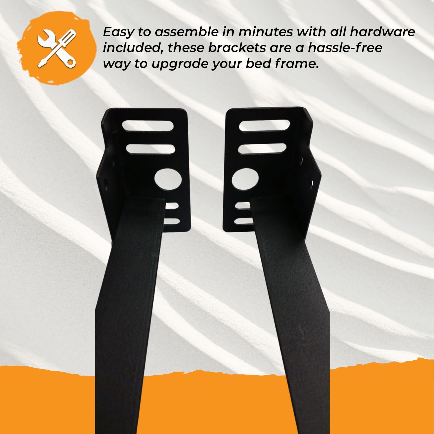 Kings Brand Furniture Kings Brand Furniture - Bed Frame Footboard Extension Brackets (Set of 2) Easy to Assemble, Compatible with Twin, Full, Queen, and King Sizes