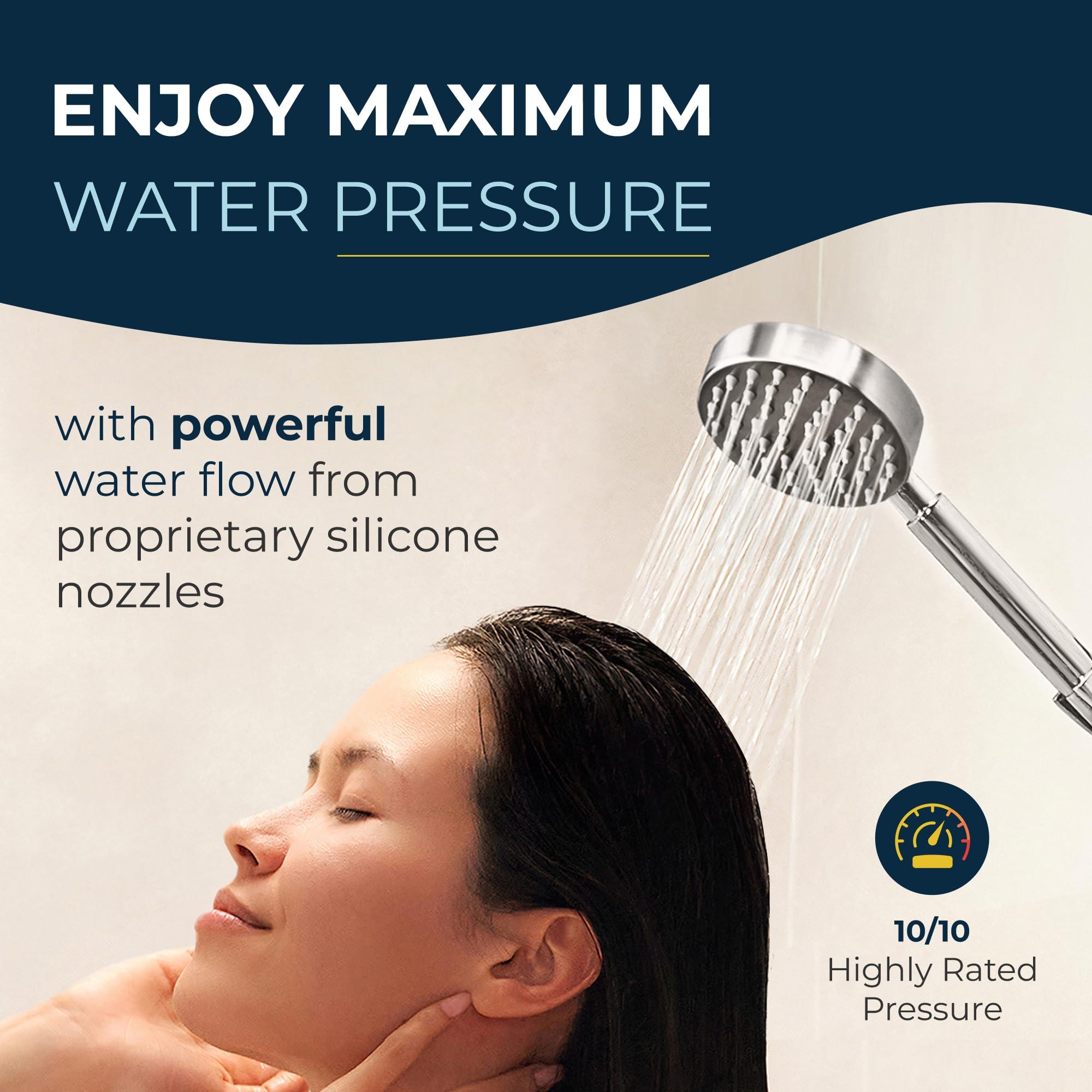 HammerHead Showers HammerHead Showers ALL METAL Handheld Shower Head with Hose and Brass Holder - CHROME - 2.5 GPM High Pressure Shower Heads with Adjustable Shower Wand Bracket - 6ft Flexible Extension