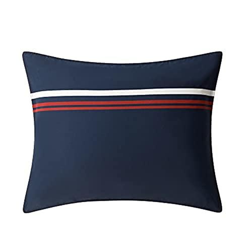 Nautica Nautica Duvet Cover Set Cotton Reversible Bedding with Matching Shams, Medium Weight for All Seasons, Queen, Mineola Red/White/Navy