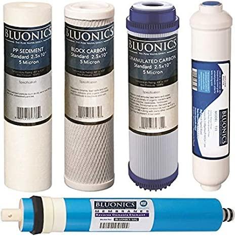 BLUONICS Bluonics 5 Stage Undersink Reverse Osmosis Drinking Water Filter System RO Home Purifier with NSF Certified Membrane with 4 Years of Filter Supply - 15 Total Filters -