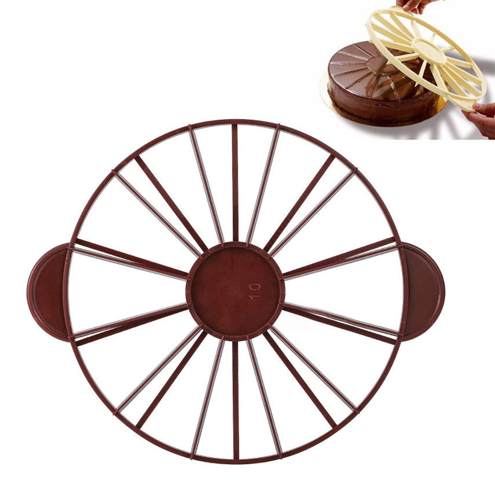 Yosoo Health Gear Yosoo Health Gear Cake Portion Marker, Cake Cutter Round 10/12 Piece, Cake Marker Equal Portion, Diameter 27cm, with Handle for Baking Mousse Pastry Cheese Birthday Wedding or Party (2)