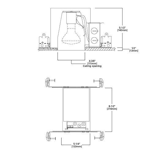 HALO HALO H99ICAT Recessed Lighting Housing for New Construction Ceiling, Insulation Contact, Air-Tite, Aluminum, 4 in.