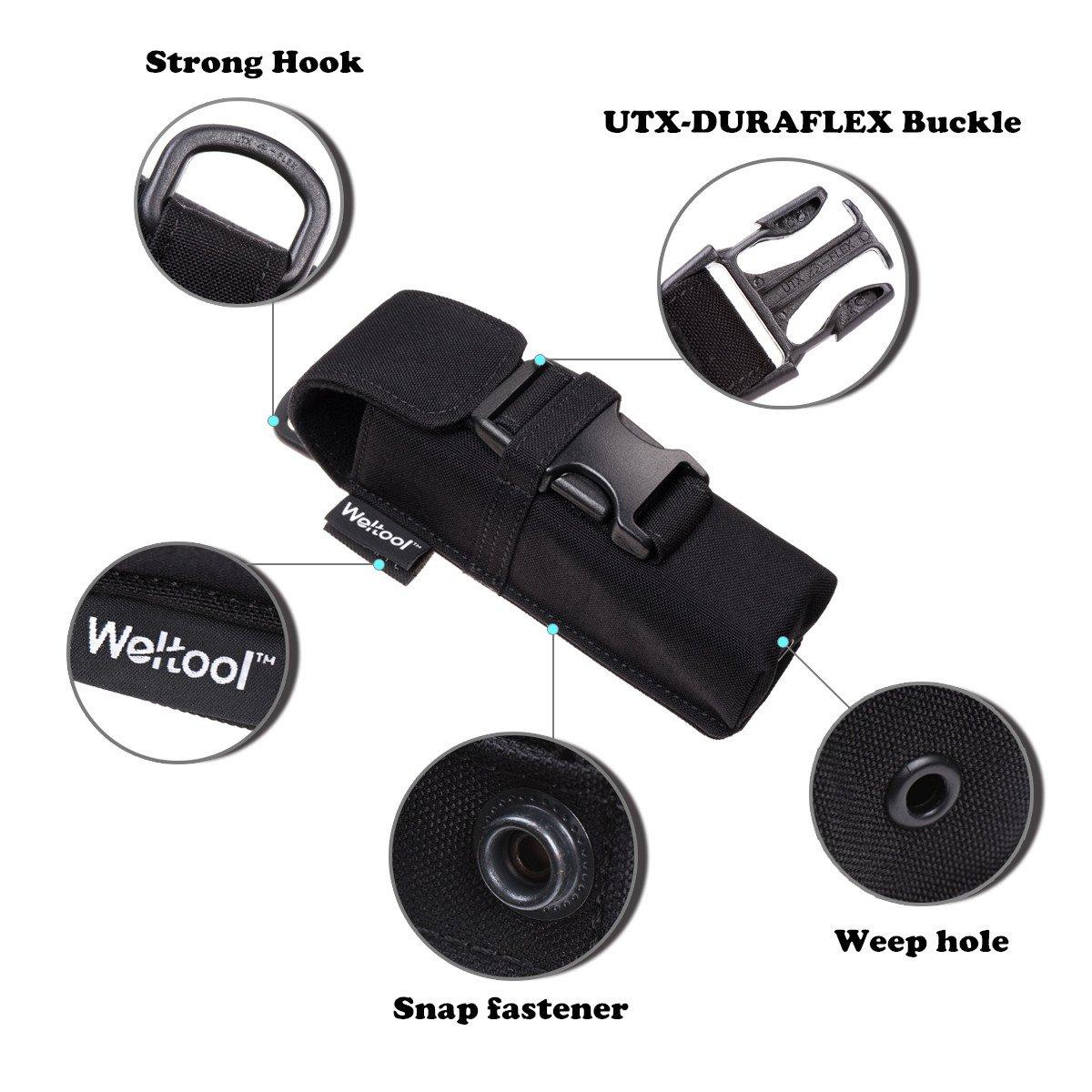 Weltool Weltool FH1 Flashlight Holster, Cordura fabric with UTX-DURAFLEX Buckle, Molle system