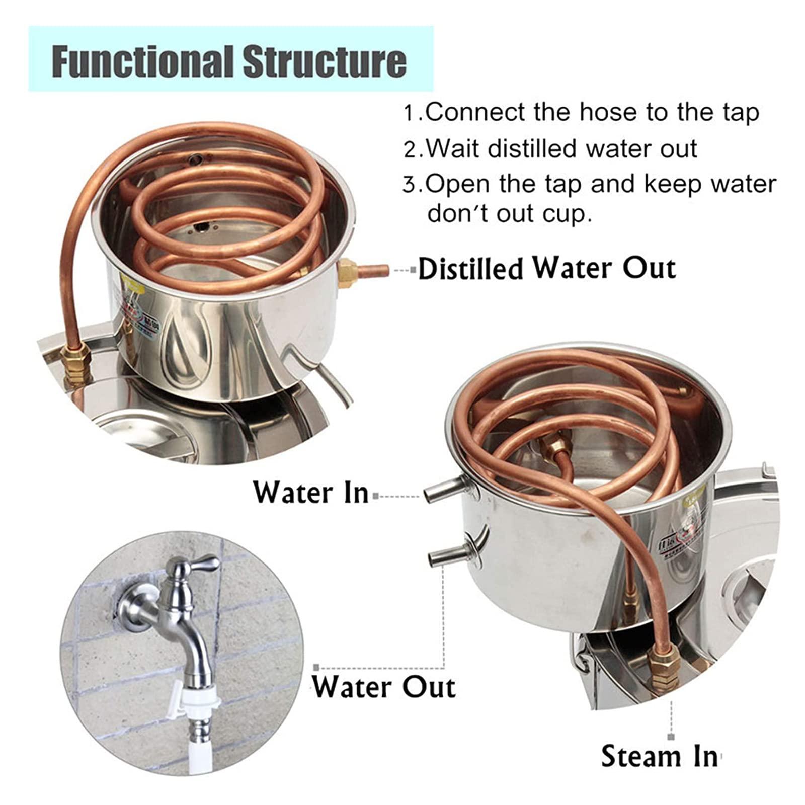 ANZAGA ANZAGA Home Use Stainless Steel Distiller Water Wine Alcohol Distiller Distilling Equipment,8l/2gal