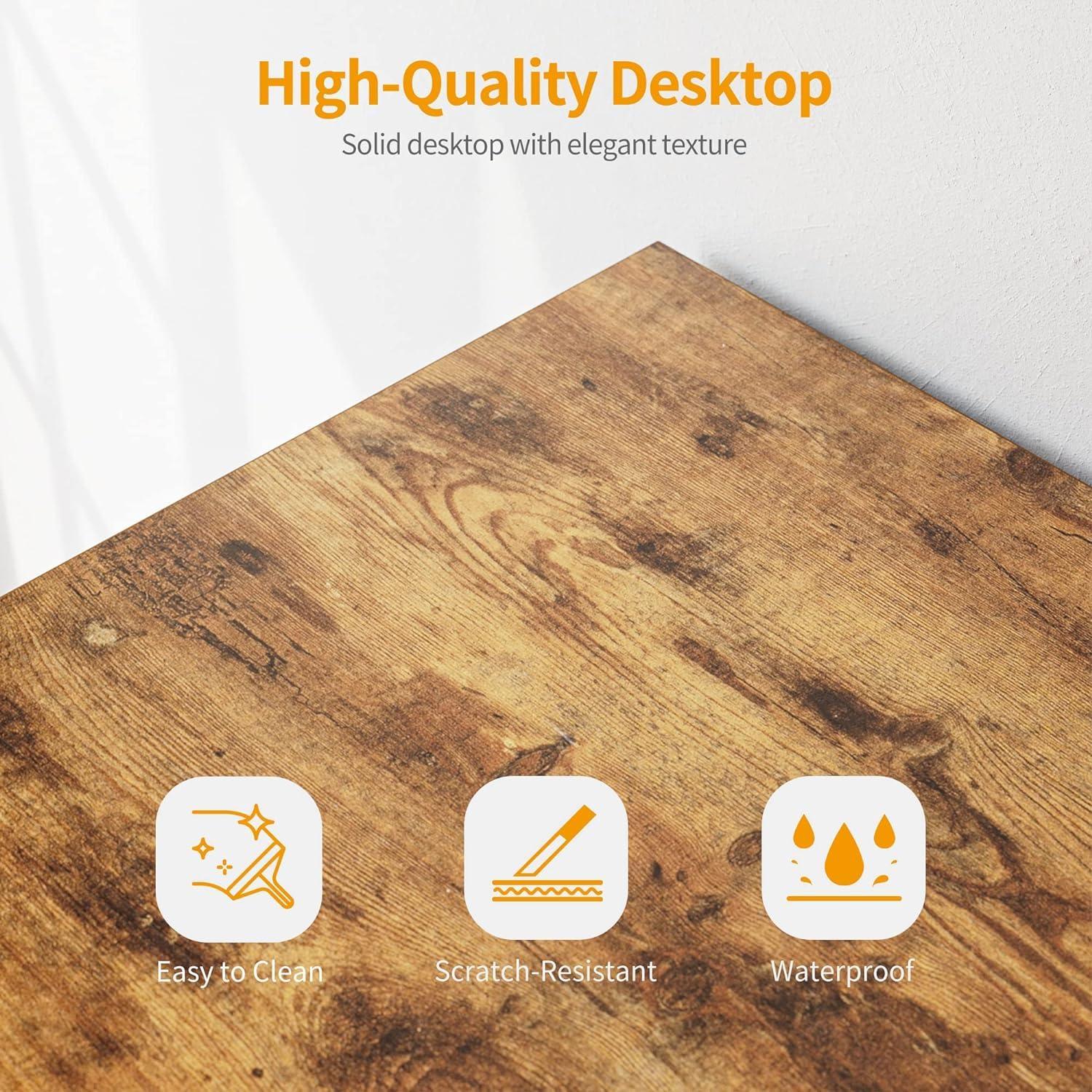 CubiCubi CubiCubi Computer Desk with Keyboard Tray, 47 Inch Office Desk with Monitor Stand and Storage Shelves, Music Studio Desk Workstation, Work Table for Home Office, Rustic Brown