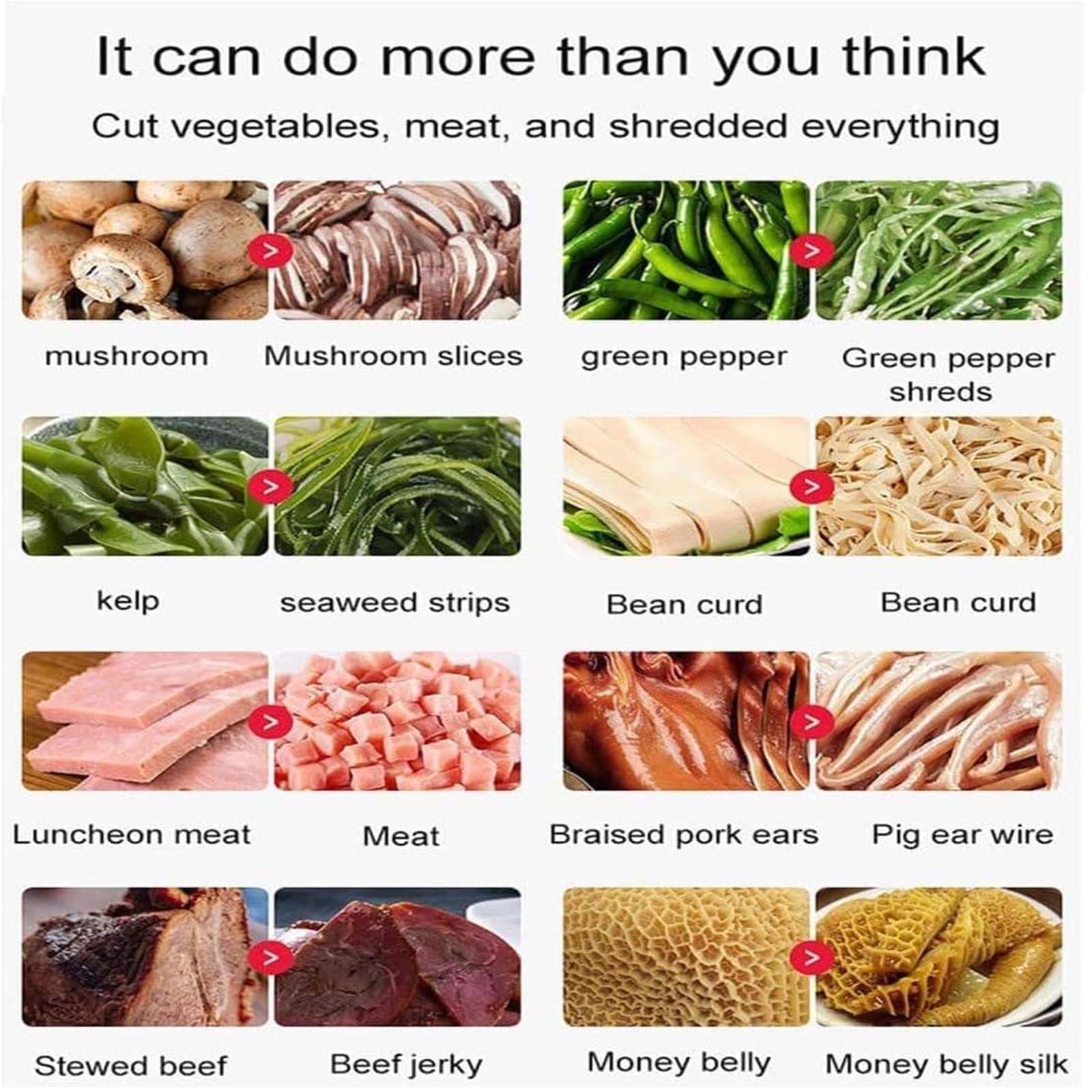 aromaoveite Meat Cutter Cutting Machine | 2.5mm -21mm Cube Shredded Meat 330LB/H 850W Home&Commercial Electric Stainless Steel Chicken Fish Beef Meat Vegetable Slicer,10mm