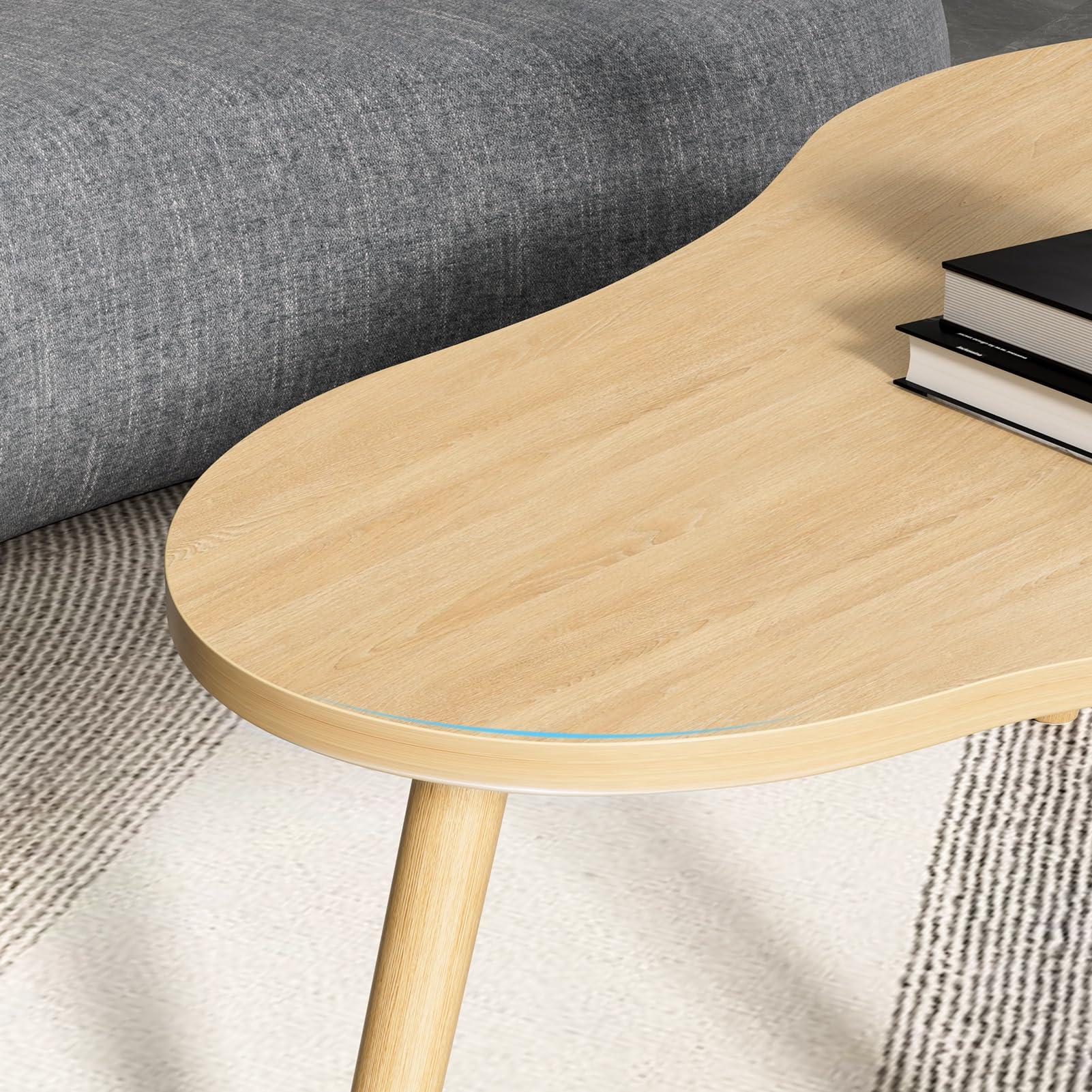 leasote leasote Cloud Coffee Table, Mid Century Modern Coffee Table, Small Coffee Table, Rustic Farmhouse Coffee Table Retro Accent Sofa Center Table for Living Room Easy Assembly 80 cm/31.5IN