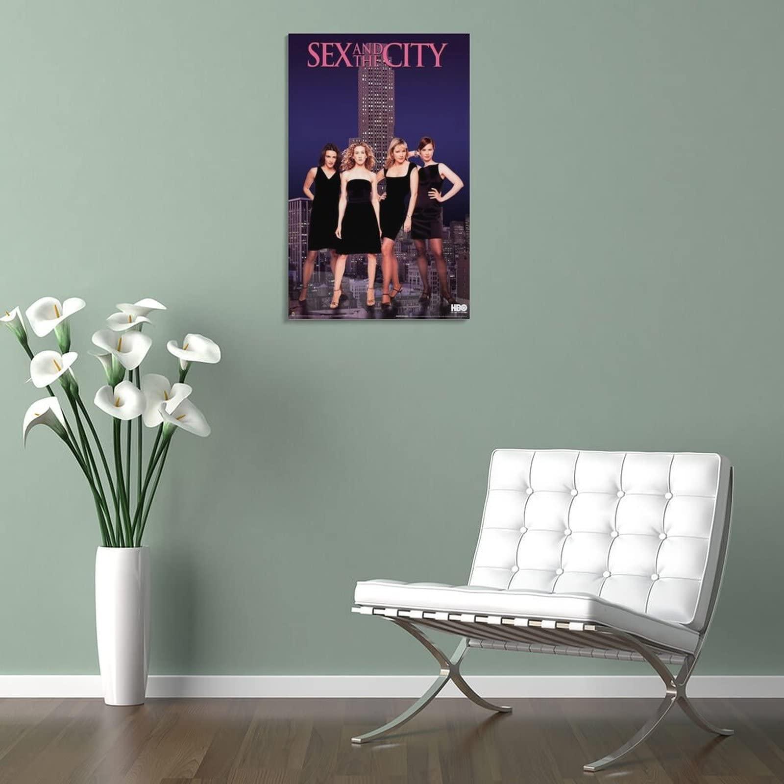 BEBUSH Sex and The City Movie Posters (3) Wall Art Paintings Canvas Wall Decor Home Decor Living Room Decor Aesthetic 24x36inch(60x90cm) Frame-Style