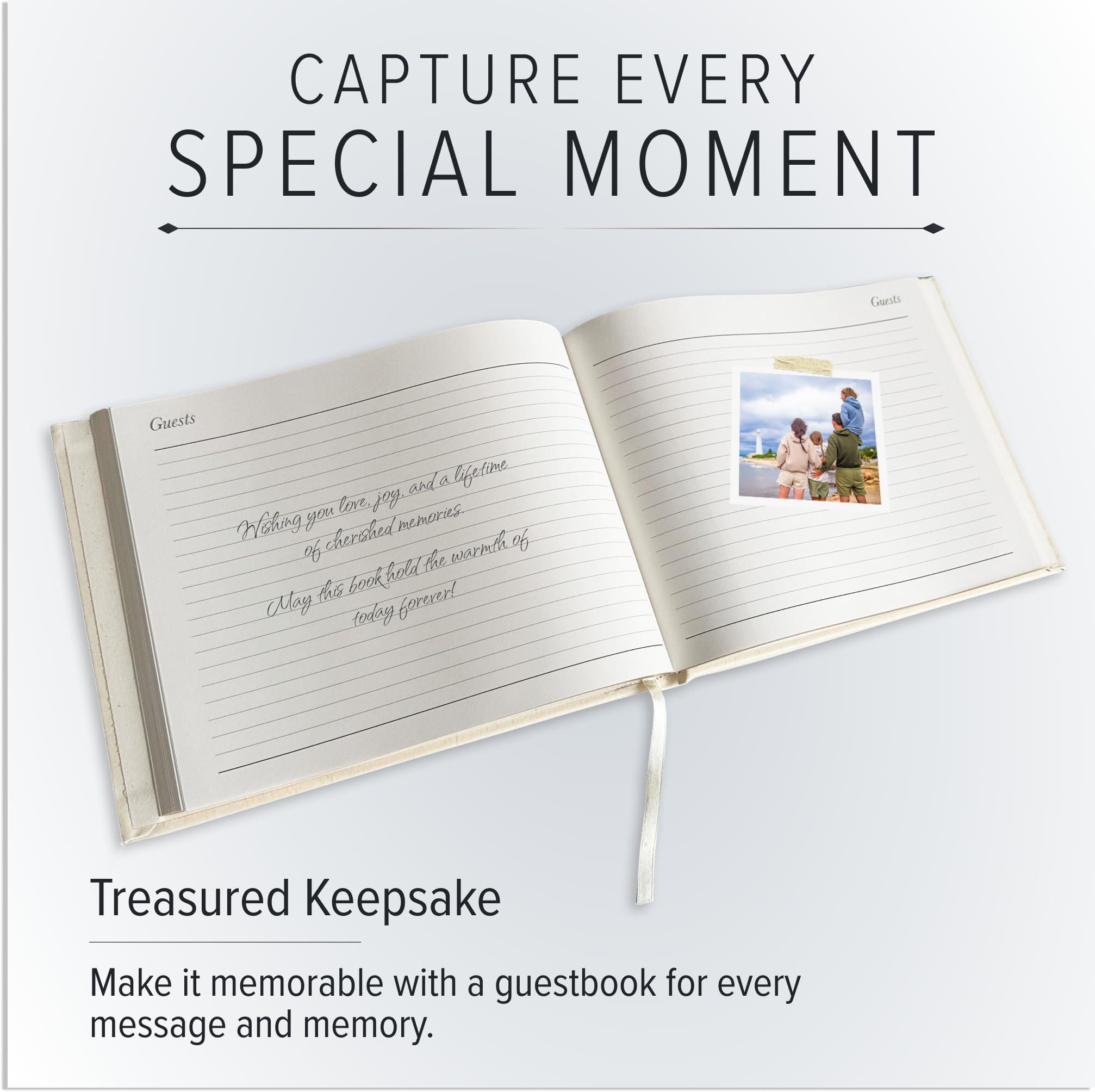 Gallery Leather Gallery Leather Guest Book Wedding, Party, Special Events, add Polaroid Photos, 192 Lined Pages, Bonded Leather, Hardcover - Acadia Burgundy