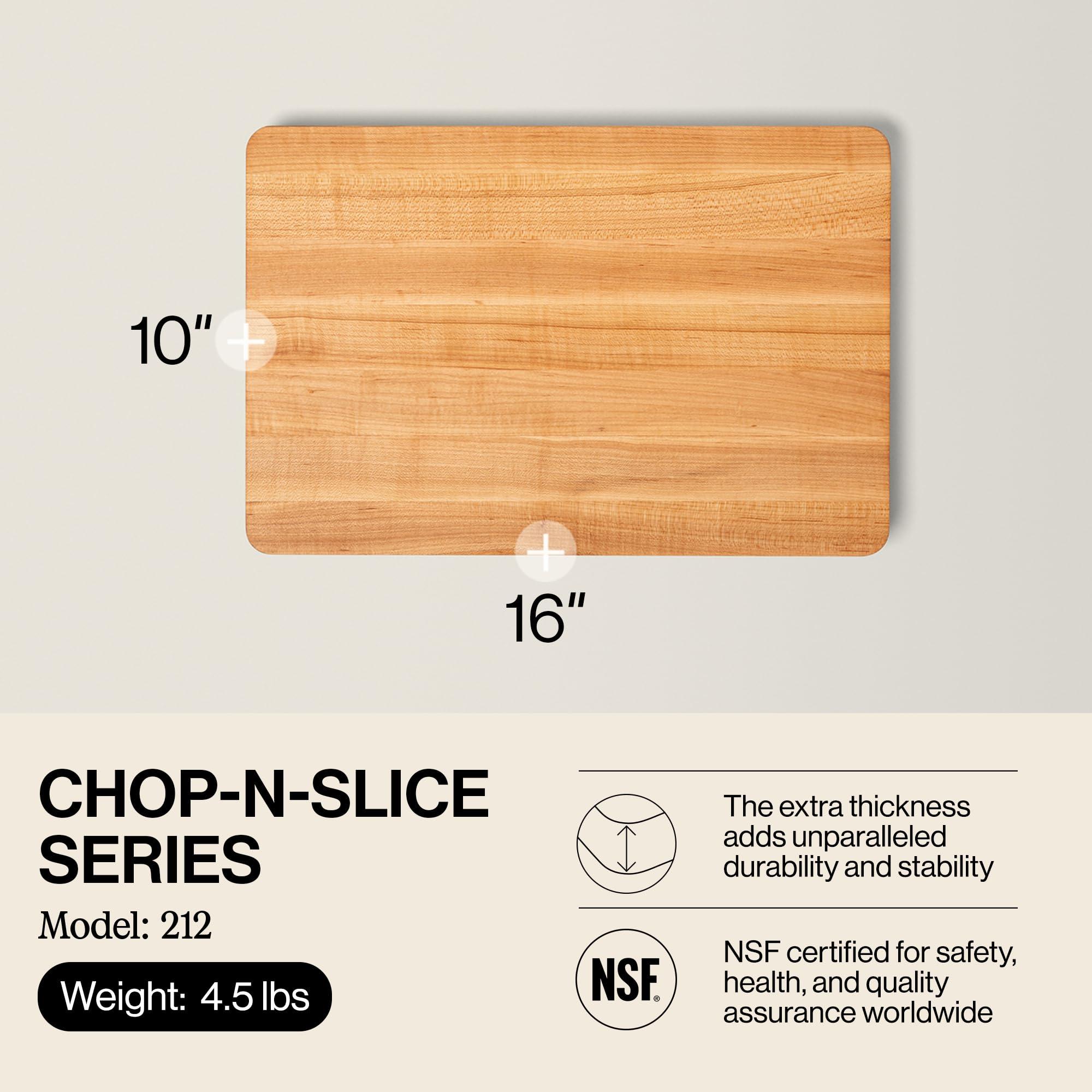 John Boos John Boos Block Chop-N-Slice Reversible Wood Cutting Board, 16\"x10\"x1\", Maple