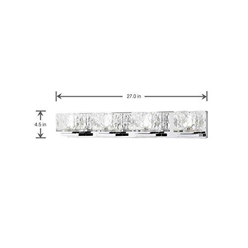 Home Decorators Collection Home Decorators Collection 24-Watt Chrome Integrated LED Bathroom Vanity Light with Clear Cube Glass