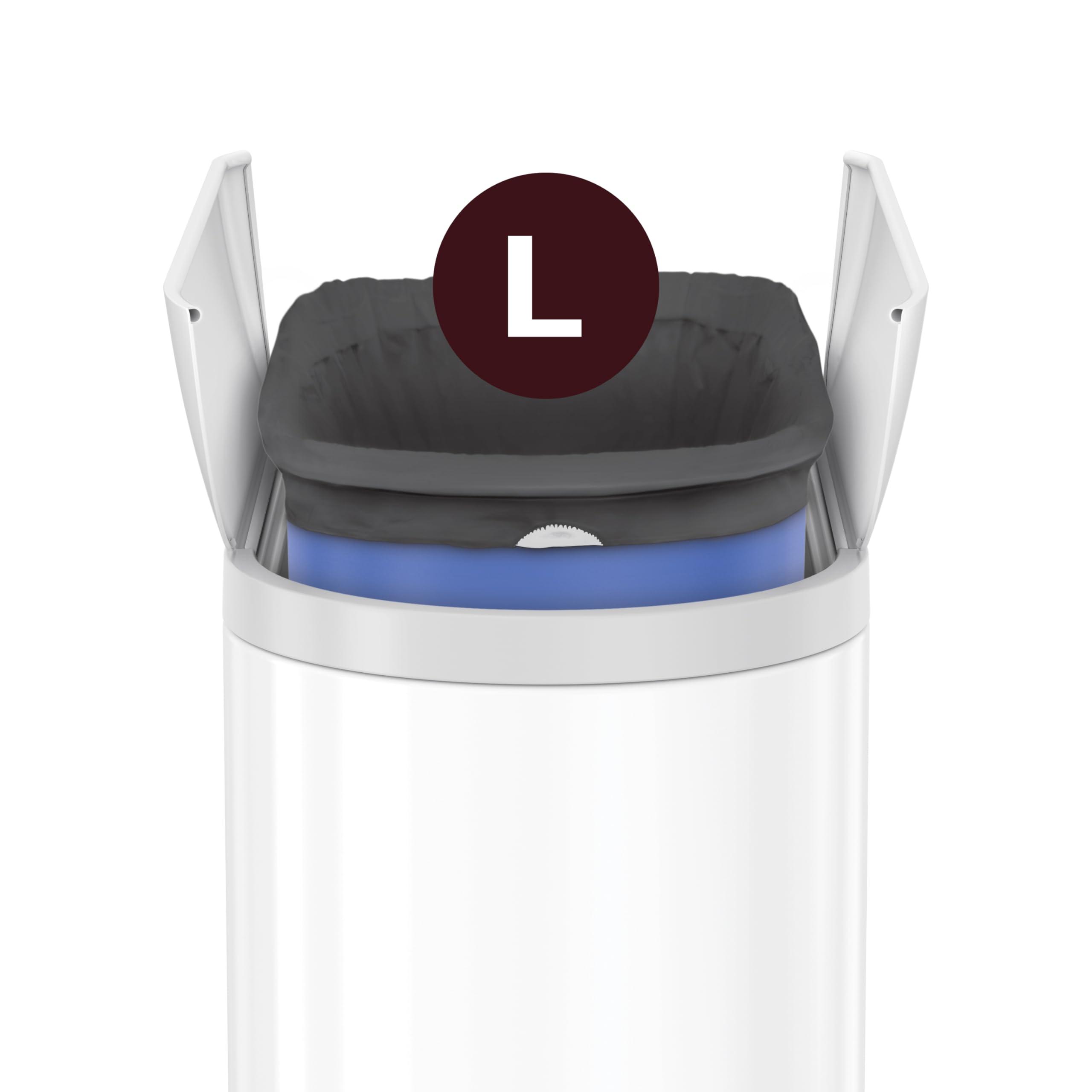 simplehuman simplehuman Diaper Can with Odor Control System (Odorsorb Pods and Odorsorb Liners), 18 Liter/ 4.8 Gallon, White Stainless Steel