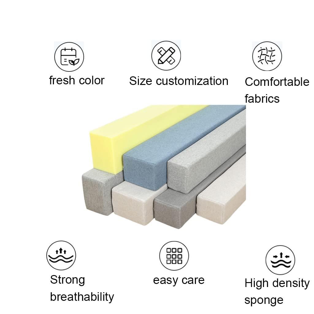 ydhgifd Bed Gap Filler for Headboard Mattress Gap Filler Bolster Pillow for Bed Long Pillow Closes Gap Between Mattress and Headboard Headboards Cushion Bed Gap Filler (Color : Gray, Size : 10X10X5X100cm)