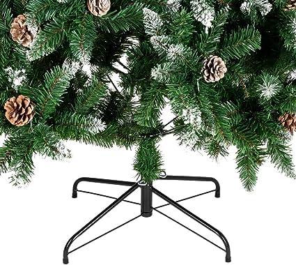 HomeLoft Basics Christmas Tree, 6ft Artificial Christmas Tree Xmas Pine Tree with Legs Flocked Snow Trees with Decoration Perfect for Indoor and Outdoor Holiday Decoration