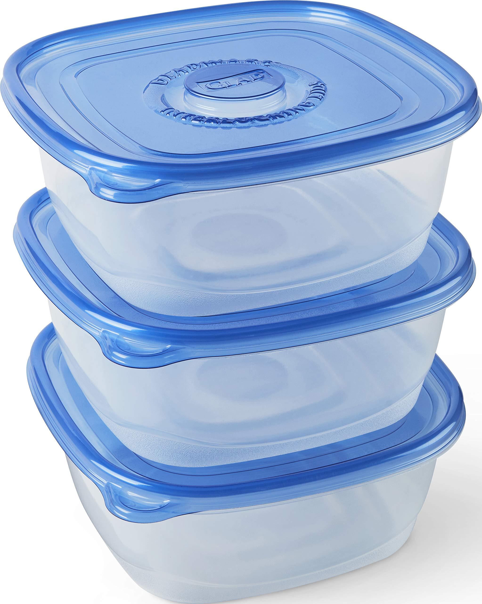 Glad GladWare Family Size 104oz Food Containers Bundle with 64oz Deep Dish Food Storage