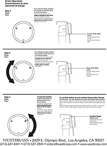 Westbrass Westbrass D493CH-07 Patented Deep Soak Round Replacement 2-Hole Bathtub Overflow Cover for Full and Over-Filled Closure, Satin Nickel