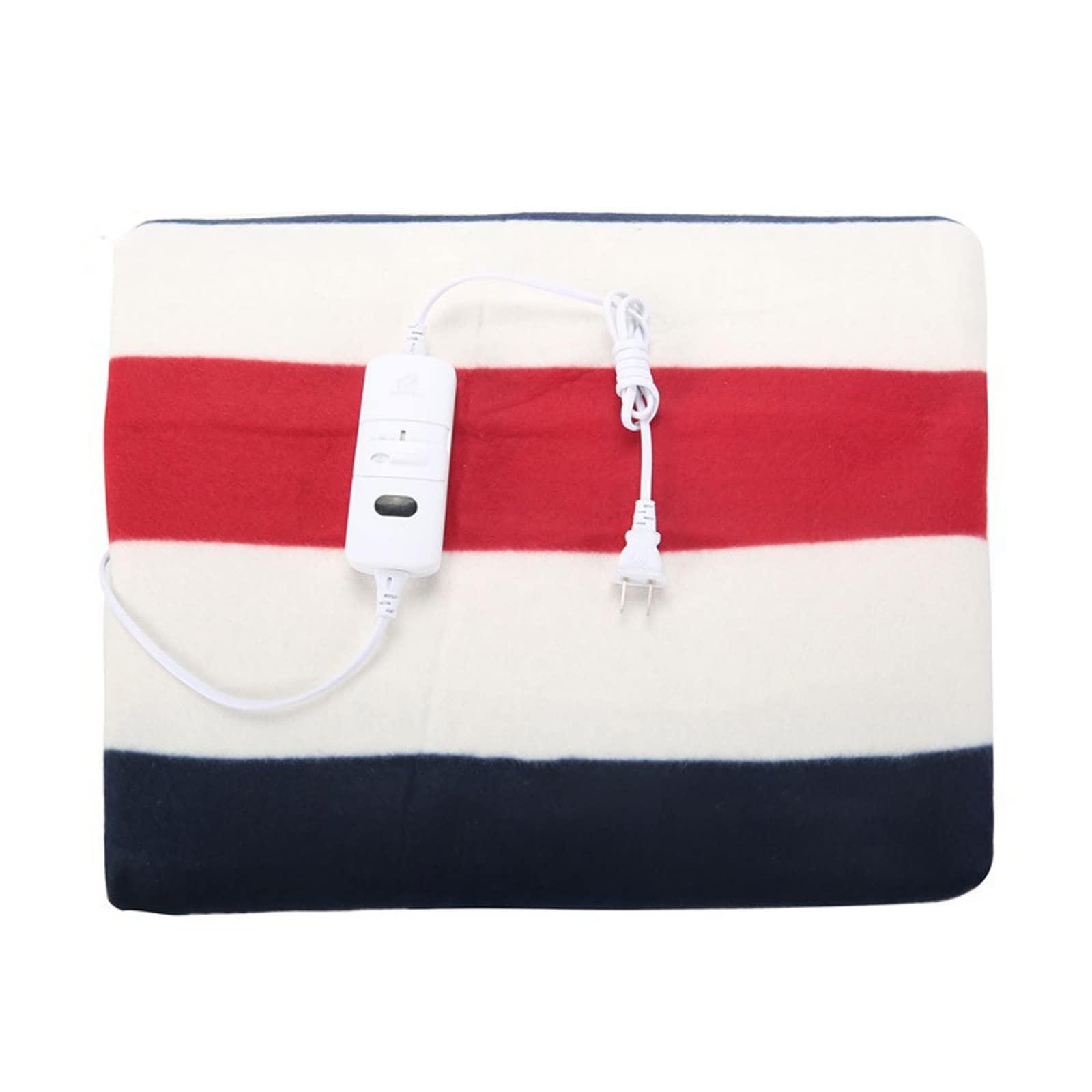 MHADBKH Electric Bed Warmer Heated Mattress Pad Stripe Pattern Electric Winter Mattress Thermostat Pad Easy Use