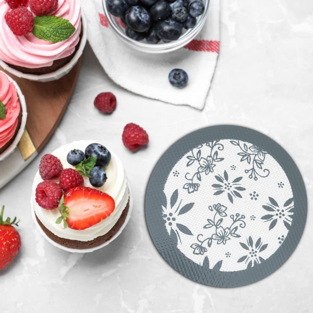 Generic 6 Pcs Silicone Pastry Mat, Counter Mats Baking Mats Dough Roll Mats Oven Liners Fondant/Pie Mats for Bread Making Tools And Supplies, Dough Rolling mat, Pie Crust, Fondant Mat (White+Grey)