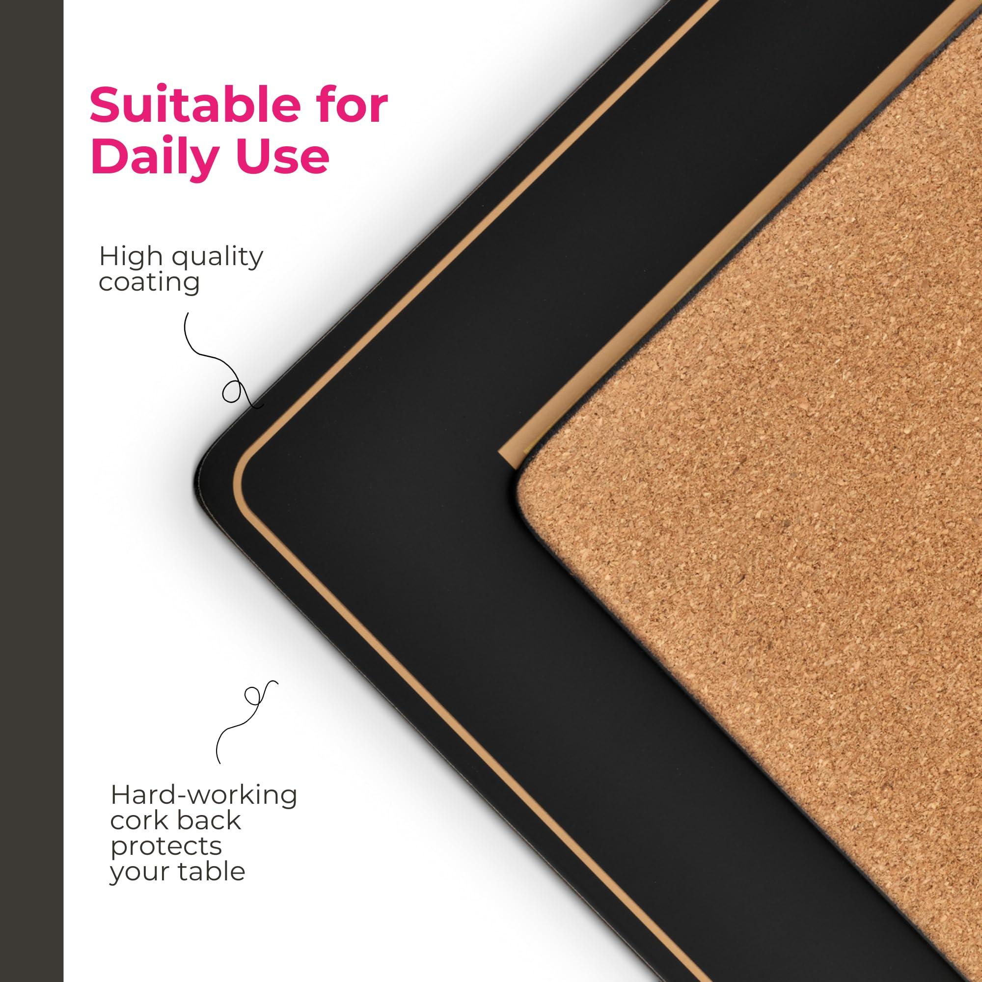 Pimpernel Pimpernel Tally Ho Collection Placemats | Set of 4 | Heat Resistant Mats | Cork-Backed Board | Hard Placemat Set for Dining Table | Measures 15.7” x 11.7”